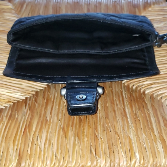 Coach Signature Nylon Leather Trim Wristlet - Picture 4 of 6